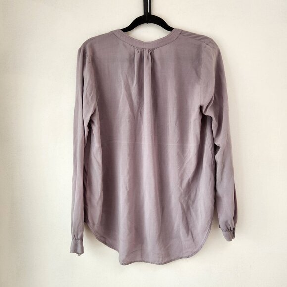 Velvet Graham & Spencer Lightweight Grey Popover Blouse Top Shirt Women's M - Picture 2 of 7